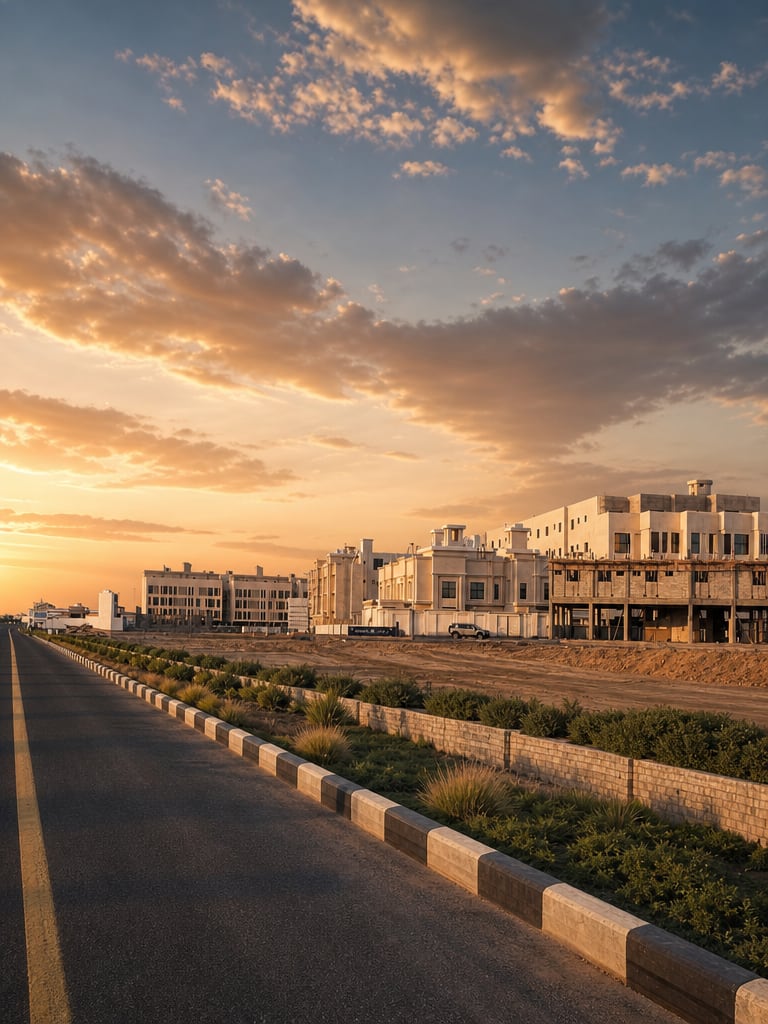 الطريق الممتد بمحاذاة المخطط