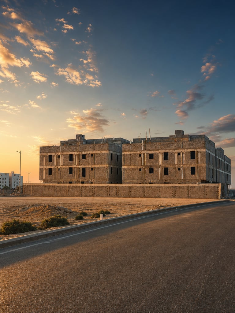 مرحلة الإنشاء والهيكل الخرساني